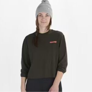 Marmot Black Crop Top with Red Logo